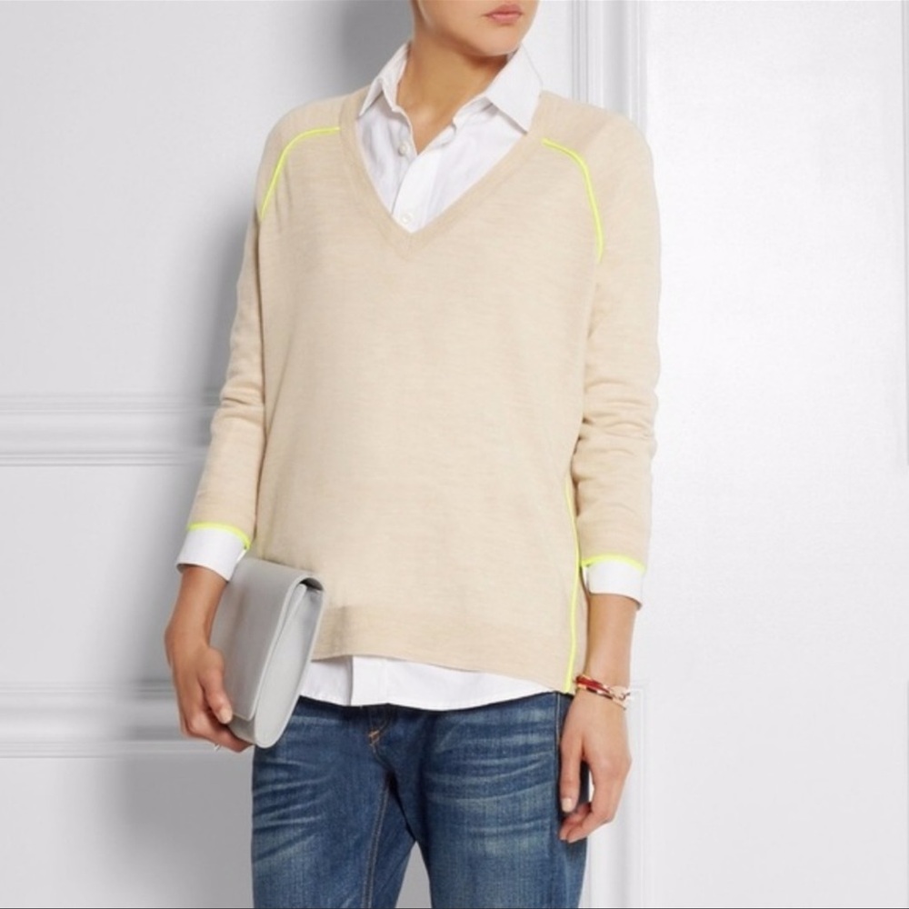 J. Crew Neon Tipped Wool Sweater
